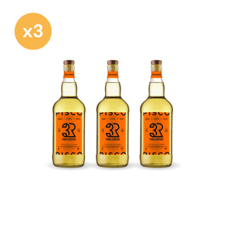 Pack x3 Pisco Tres Erres 35º 1000 cc