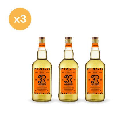 Pack x3 Pisco Tres Erres 35º 750 cc