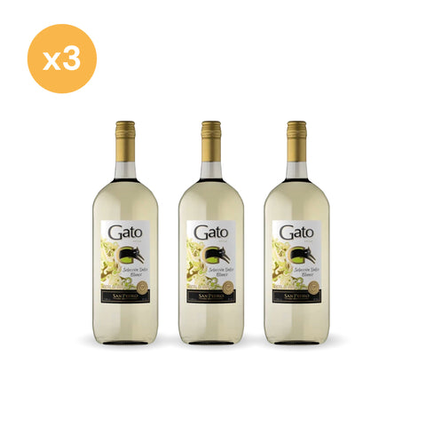 Pack x3 Vino Gato Selección Dulce Blanco 1,5 lt