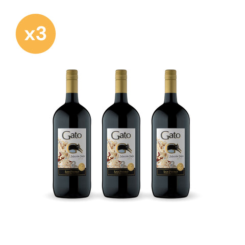 Pack x3 Vino Gato Selección Dulce Tinto 1,5 lt