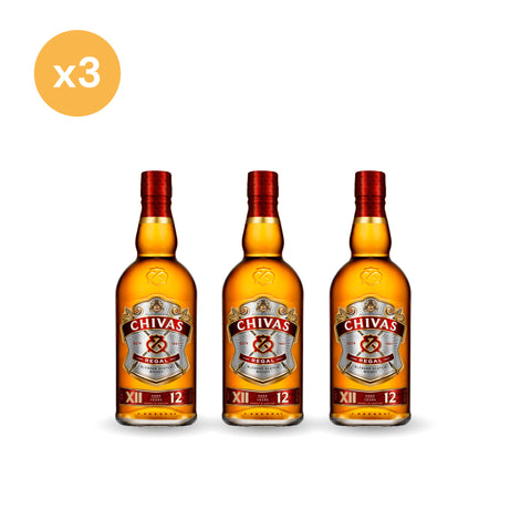 Pack x3 Whisky Chivas Regal 12 Years 1 lt