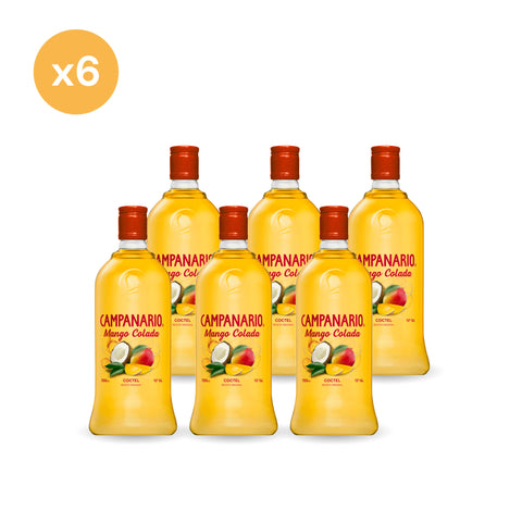 Pack x6 Pisco Campanario Mango Colado 700 cc