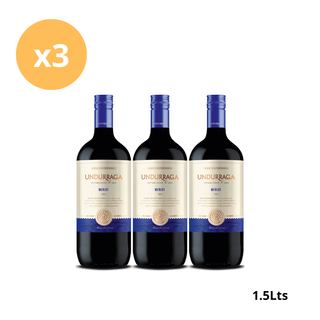 Pack Vino Viña Undurraga Merlot 1.5Lts x3