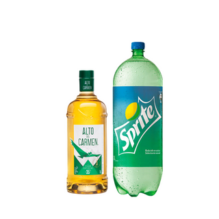 Promo Pisco Alto del Carmen 35° 750cc + Bebida 3 Lts Variedades