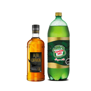 Promo Pisco Alto del Carmen Etiqueta Negra 40° 750 ml + Bebida 3 Lts Variedades