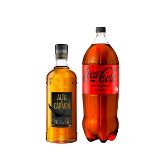 Promo Pisco Alto del Carmen Etiqueta Negra 40° 750 ml + Bebida 3 Lts Variedades