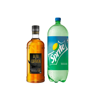 Promo Pisco Alto del Carmen Etiqueta Negra 40° 750 ml + Bebida 3 Lts Variedades