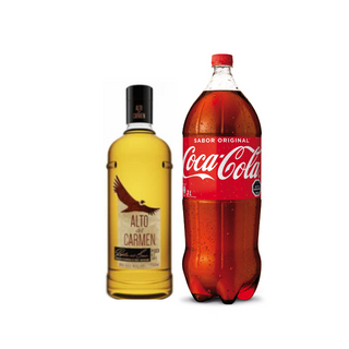 Promo Pisco Alto del Carmen Roble del Sur 1000 ml + Bebida 3 Lts Variedades
