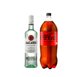 Promo Ron Bacardí Carta Blanca 750cc + Bebida 3 Lts Variedades