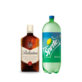 Promo Whisky Ballantines 750 ml 40° + Bebida 3 Lts Variedades