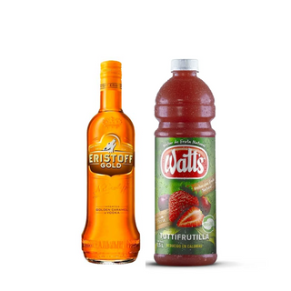 Promo Vodka Eristoff Gold 700cc + Jugo Watts Sabores