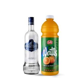 Promo Vodka Eristoff Premium 700 ml 37,5° + Jugo Watts Sabores