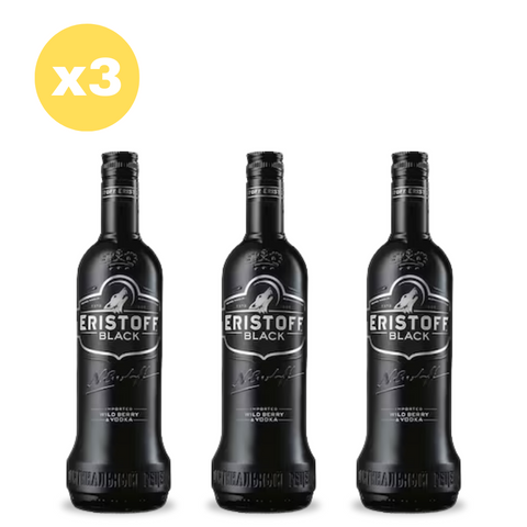 Pack x3 Vodka Eristoff Black 700 ml 18°