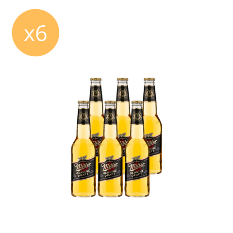 Pack x6 Cerveza Miller Botella 355 ml