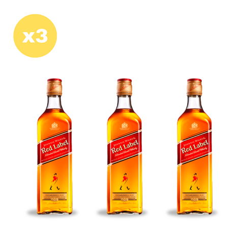 Pack x3 Whisky Johnnie Walker Red Label 750 ml 40°