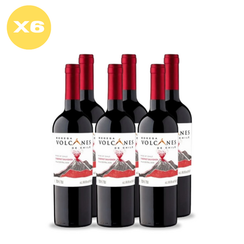 Pack x6 Vino Volcanes de Chile Varietal Cabernet Sauvignon 750cc