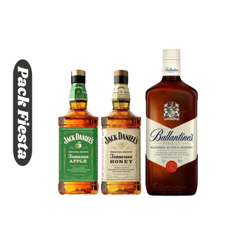 Pack Fiesta Whisky Ballantines Finest + Whisky Jack Daniels Apple + Whisky Jack Daniels Honey