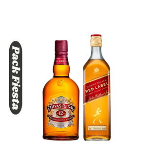 Pack Fiesta. 2 Whisky Jhonnie Walker Red Label 750ml + 2 Whisky Chivas Regal 12 Años 750ml