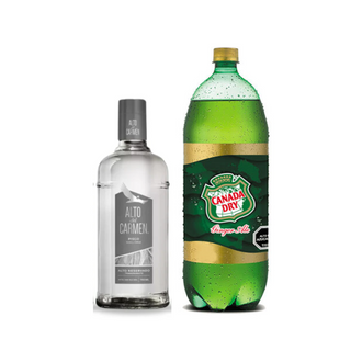 Promo Pisco Alto del Carmen Reservado Transparente 40º 750 ml + Bebida 3 Lts Variedades
