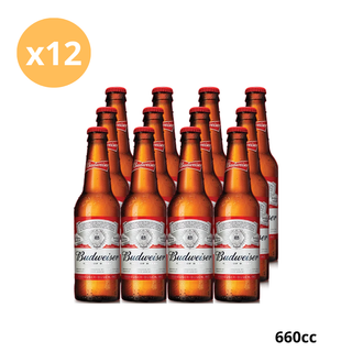Pack Cerveza Budweiser Botella 660 cc x12