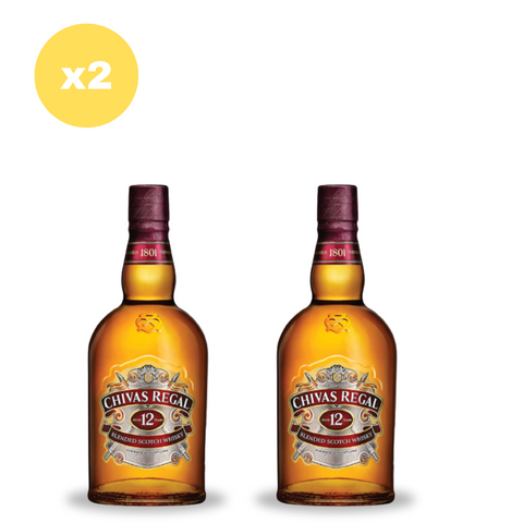 Pack x2 Whisky Chivas Regal 12 Años 1 Litro