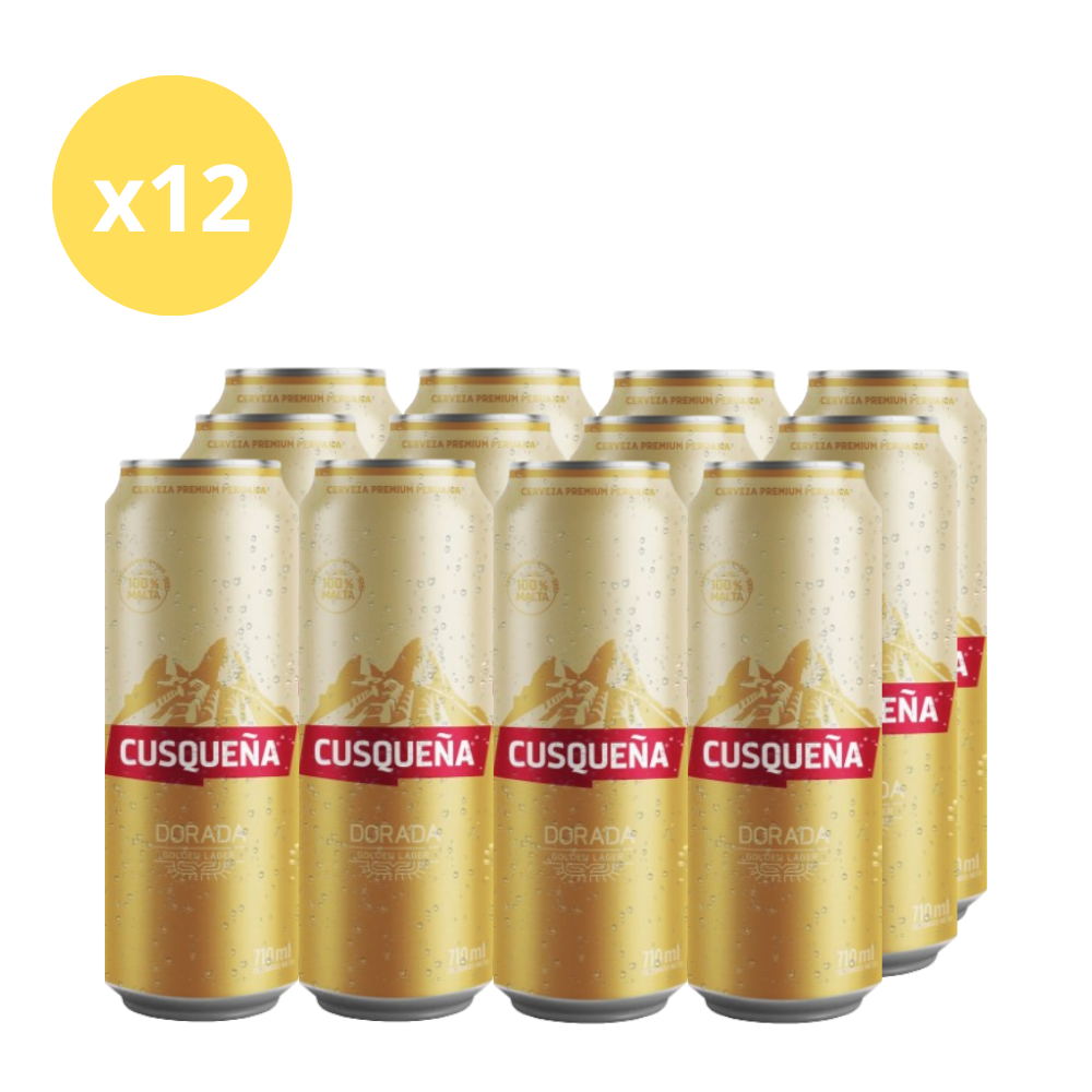 Pack latón Cerveza Cusqueña Golden Lager 710ml x12