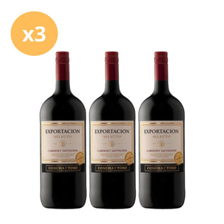 Pack x3 Vino Tinto Exportacion Botellon Cabernet Sauvignon 1,5 lt 12°