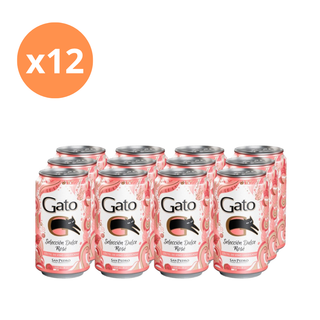 Pack x12 Cóctel Vino Gas Gato Dulce Rosé 9° 350 cc