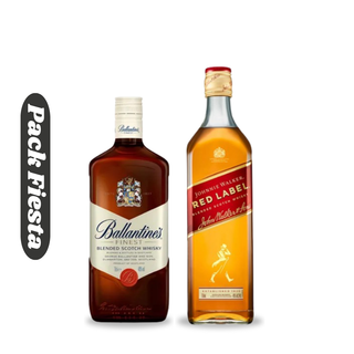 Pack Fiesta 3 Whisky Johnnie Walker Red Label 750ml + 3 Whisky Ballantines Finest 750cc