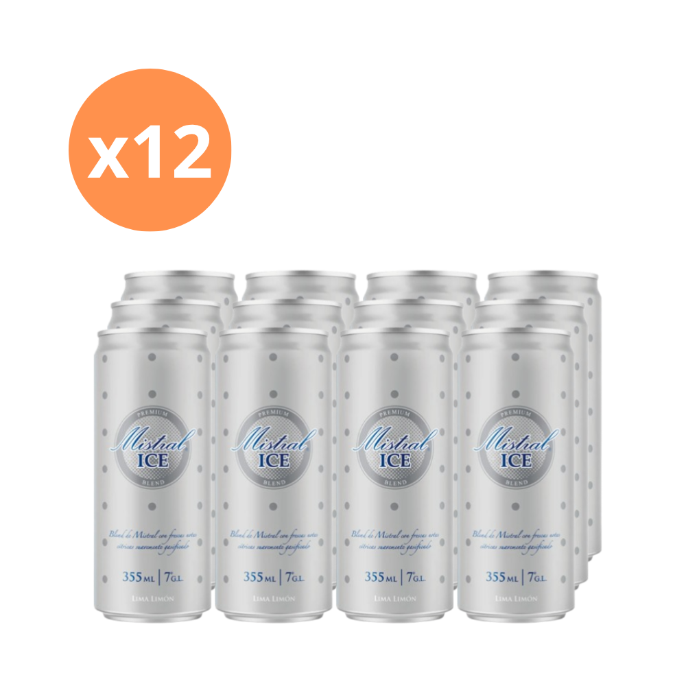Pack x12 Pisco Mistral Ice Lata 310 ml 7°