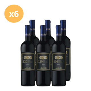 Pack x6 Vino Merlot 120 Tres Medallas