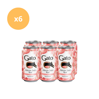 Pack x6 Cóctel Vino Gas Gato Dulce Rosé 9° 350 cc