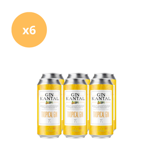 Pack x6 Gin Kantal Tropical 7° Lata 474 cc